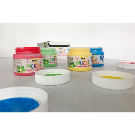 [APERTA] Finger Paint pentru țesături Mucki, set 4 x 150 ml