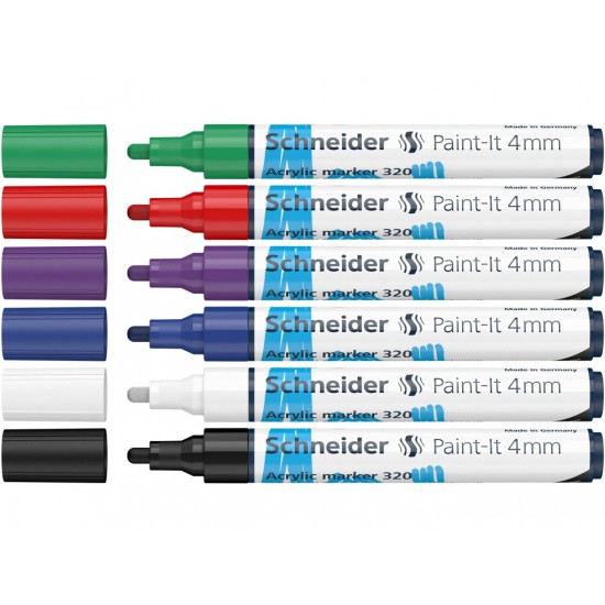 Marker cu vopsea acrilică Paint-It 320 4 mm Schneider 6 buc/set 1