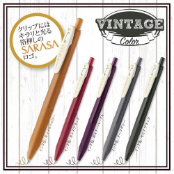 Pix cu gel 0.5 mm Zebra Sarasa Clip Vintage 2, 5/set Pix cu gel 0.5 mm Zebra Sarasa Clip Vintage 2, 5/set