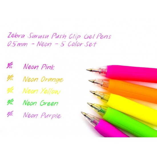 Pix cu gel Sarasa Neon 5 culori/set Zebra