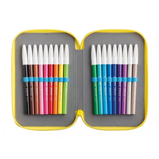 Penar Carioca Color Fabric cu două compartimente Penar Carioca Color Fabric cu două compartimente