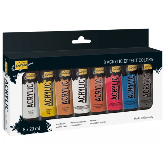 [APERTA] Vopsea acrilică Solo Goya Effect Colors, set 8 buc x 100 ml