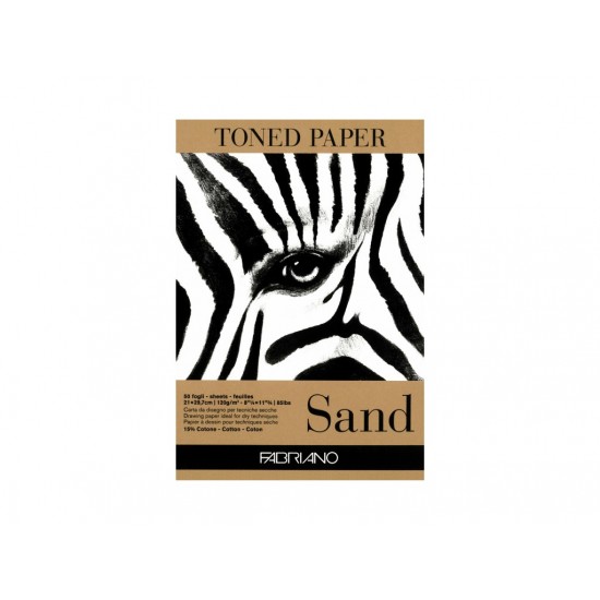 Bloc desen Toned Paper Sand, A4, 120g, 50 file, fără spirală Fabriano