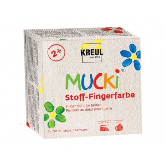 [APERTA] Finger Paint pentru țesături Mucki, set 4 x 150 ml