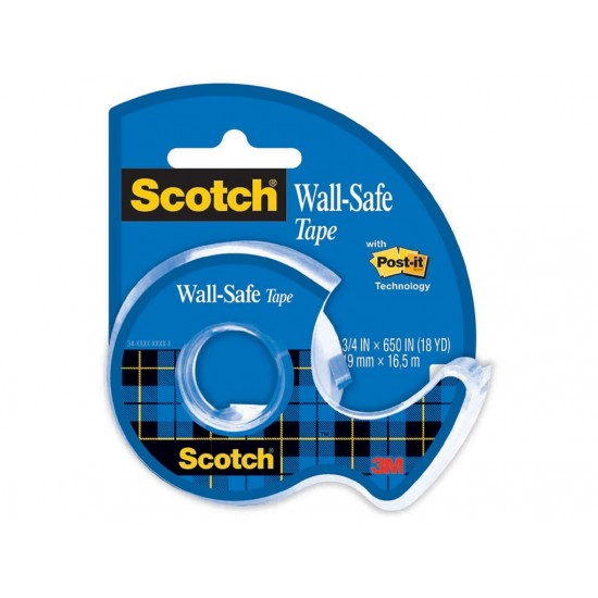 Bandă adezivă Wall Safe cu dispenser, 19 mm x 16.5 m, Scotch Bandă adezivă Wall Safe cu dispenser, 19 mm x 16.5 m, Scotch