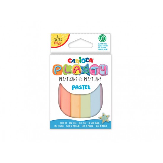 Plastilină Carioca Plasty Pastel 100 g 6 buc asortat Plastilină Carioca Plasty Pastel 100 g 6 buc asortat