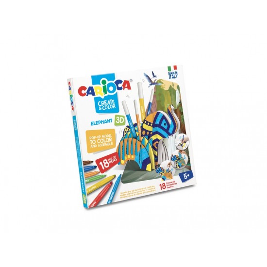 Set creativ Create & Color Carioca Elefant 3D Set creativ Create & Color Carioca Elefant 3D