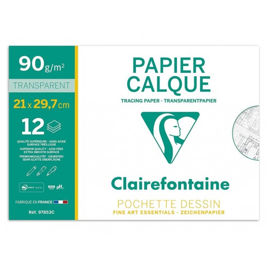 Calc A4, 12 coli/plic, Clairefontaine