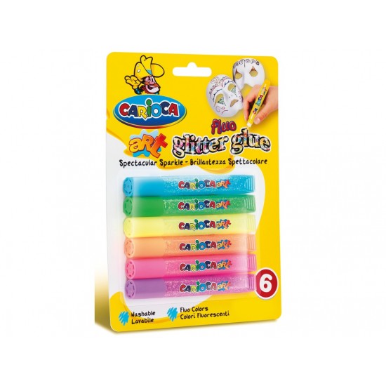 Lipici cu sclipici Fluo 6/set Lipici cu sclipici Fluo 6/set