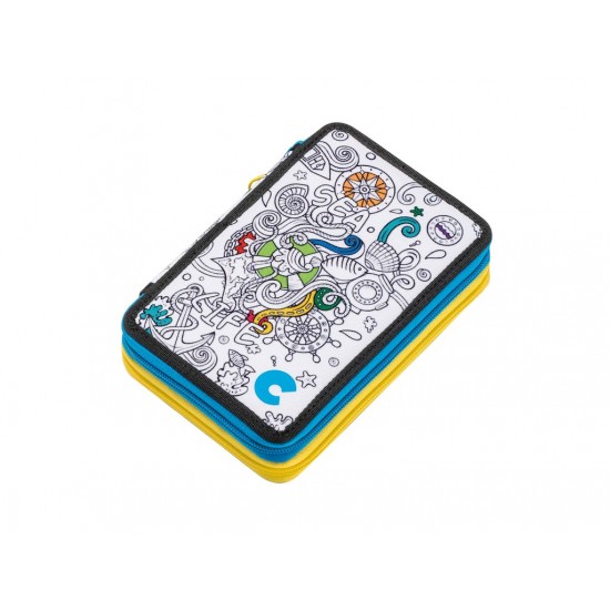 Penar Carioca Color Fabric cu două compartimente Penar Carioca Color Fabric cu două compartimente