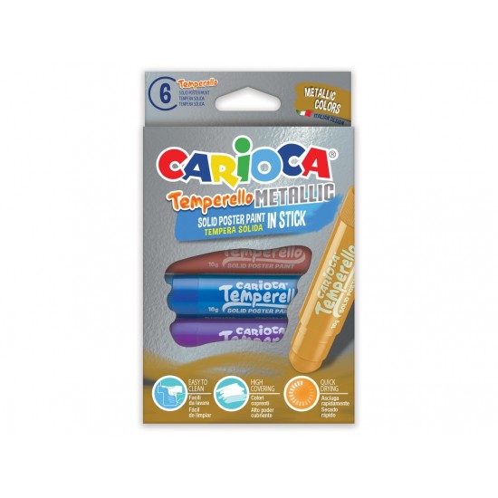 Creion-tempera Temperello Metallic 6/set