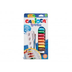 Acuarele tempera Carioca 12 culori 10 ml cu tăviță și pensulă Acuarele tempera Carioca 12 culori 10 ml cu tăviță și pensulă
