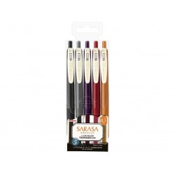 Pix cu gel 0.5 mm Zebra Sarasa Clip Vintage 2, 5/set Pix cu gel 0.5 mm Zebra Sarasa Clip Vintage 2, 5/set