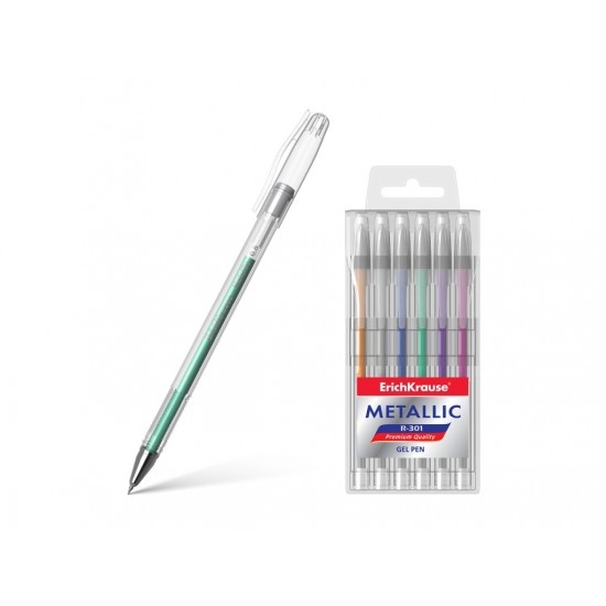 Pix cu gel R-301 Metallic 6 buc/set, Erich Krause Pix cu gel R-301 Metallic 6 buc/set, Erich Krause