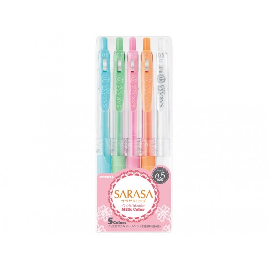 Pix cu gel Sarasa Milk 5 culori/set Zebra