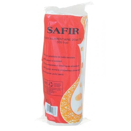 Pungi alimentare pentru paine (20*40 cm) SAFIR, 450 buc/rola; 20 role/bax
