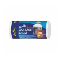 Saci menaj HDPE, 20L, alb, 7 microni, 50 bucati/rola