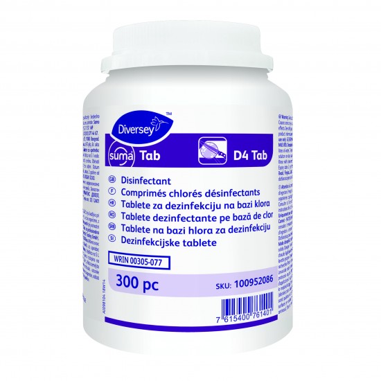 Dezinfectant tablete concentrate (cloramina) Suma Tab D4, Diversey, 300buc Dezinfectant tablete concentrate (cloramina) Suma Tab D4, Diversey, 300buc