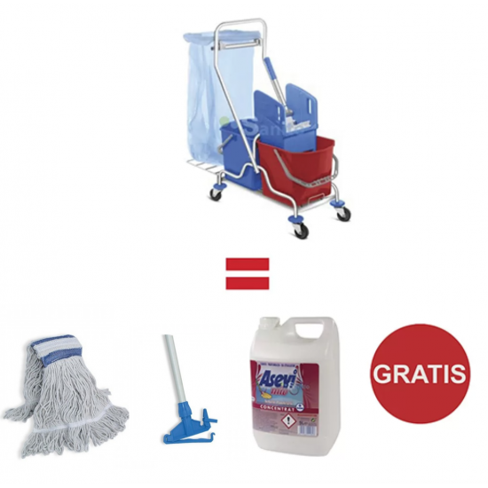 Pachet Carucior curatenie Systema, Esenia + Gratis Mop si Detergent