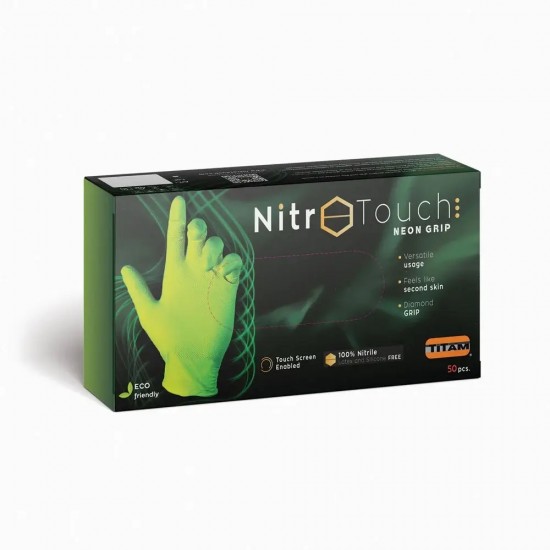 Manuși Nitril Nitro Touch Neon Grip - Verde