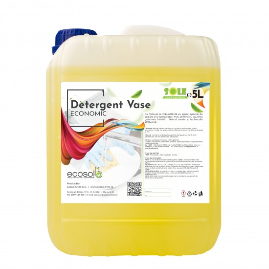 Detergent Lichid Vase Economic, Manual, 5L, AQAS