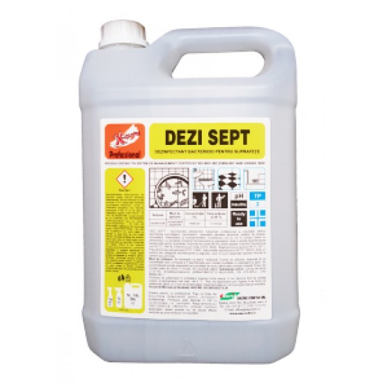 DEZI SEPT X-CLEAN Dezinfectant Min. Sanatatii pentru suprafete 5L DEZI SEPT X-CLEAN Dezinfectant Min. Sanatatii pentru suprafete 5L