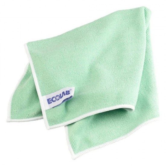 Set 5 lavete microfibra, poliester, poliamida, culoare VERDE Ecolab, 40x40 cm