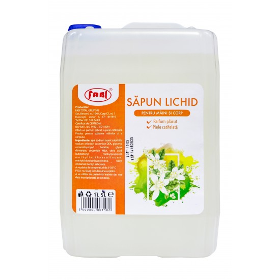 Sapun lichid alb parfumat, Fabi, canistra 5L Sapun lichid alb parfumat, Fabi, canistra 5L
