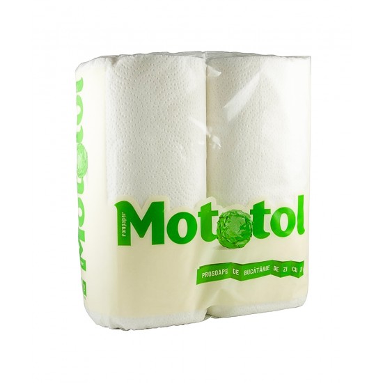 Prosop de bucatarie 2 straturi, set 2 role Mototol alb, 10m/rola Prosop de bucatarie 2 straturi, set 2 role Mototol alb, 10m/rola