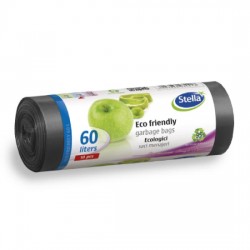 STELLA Saci Menaj Ecologici 60 L 10/set LDPE cu snur Negru STELLA Saci Menaj Ecologici 60 L 10/set LDPE cu snur Negru