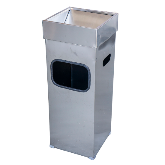 RESIGILAT 1 - Cos patrat din inox, cu scrumiera, 42 L RESIGILAT 1 - Cos patrat din inox, cu scrumiera, 42 L
