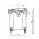 Container HDPE CLF 1100L cu capac plat albastru - Transport inclus