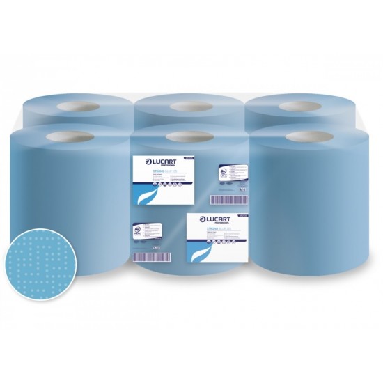 Lavete din hartie, pe rola cu derulare centrala, albastre - Strong Blue 135 Joint, LUCART Lavete din hartie, pe rola cu derulare centrala, albastre - Strong Blue 135 Joint, LUCART