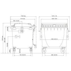 Eurocontainer verde din material plastic, cu capac plat, SULO, 1100 l  - Transport Inclus Eurocontainer verde din material plastic, cu capac plat, SULO, 1100 l  - Transport Inclus