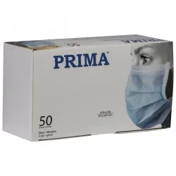 Masca de unica folosinta,  cu 3 straturi si pliuri, Prima, 50 buc/cutie