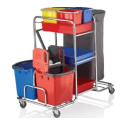 Carucior de curatenie profesional cromat MAX Carucior de curatenie profesional cromat MAX