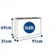 Coș de reciclare alb otel cu acoperire organica, cu 3 compartimente 3x60L – 180 litri