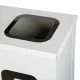 Coș de reciclare alb otel cu acoperire organica, cu 3 compartimente 3x60L – 180 litri