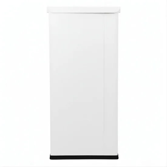 Coș de reciclare alb otel cu acoperire organica, cu 3 compartimente 3x60L – 180 litri