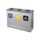 Coș de reciclare gri otel cu acoperire organica, cu 3 compartimente 3x60L – 180 litri Coș de reciclare gri otel cu acoperire organica, cu 3 compartimente 3x60L – 180 litri