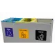 Coș de reciclare gri otel cu acoperire organica, cu 3 compartimente 3x60L – 180 litri Coș de reciclare gri otel cu acoperire organica, cu 3 compartimente 3x60L – 180 litri