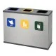 Coș de reciclare gri otel cu acoperire organica, cu 3 compartimente 3x60L – 180 litri Coș de reciclare gri otel cu acoperire organica, cu 3 compartimente 3x60L – 180 litri