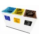 Coș de reciclare alb otel cu acoperire organica, cu 3 compartimente 3x60L – 180 litri