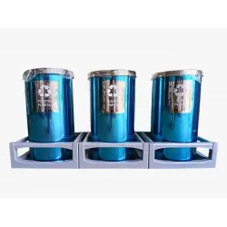 Set 3 cosuri colectare selectiva din inox, 45L/recipient