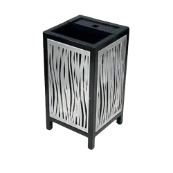 Scrumiera si Cos de Gunoi Square Grid din Otel Inoxidabil, 40L Scrumiera si Cos de Gunoi Square Grid din Otel Inoxidabil, 40L