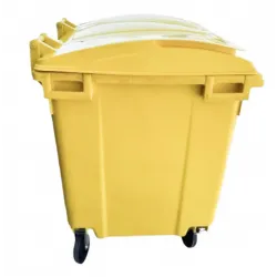 Container HDPE  Galben 1100L cu capac plat - Transportul NU este inclus