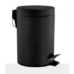 Cos gunoi circular cu pedala, otel vopsit negru, 5 L, Mediclinics