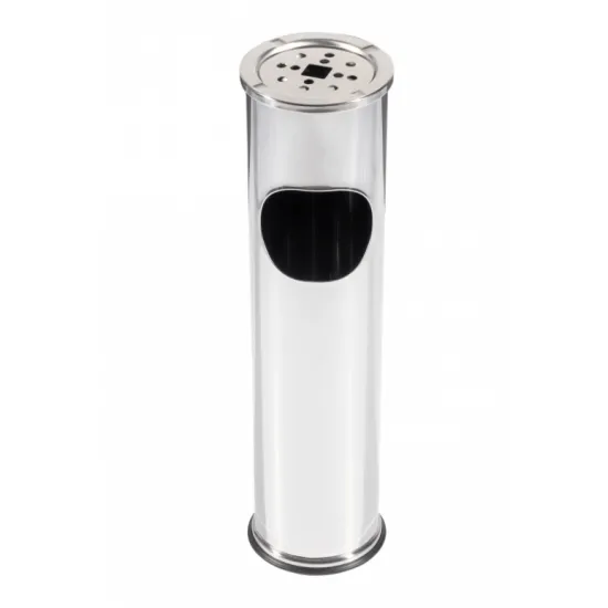 Cos de gunoi cu scrumiera inox, diametru 14cm