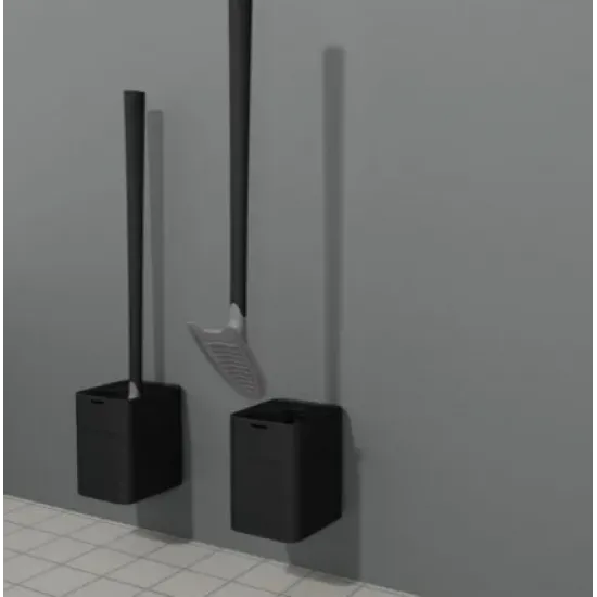 Perie Wc cu Suport STOKHOLM Negru Sanimaid 