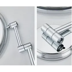 Oglinda rotunda cosmetica, montare pe perete, cu lumina led, AQAS Oglinda rotunda cosmetica, montare pe perete, cu lumina led, AQAS